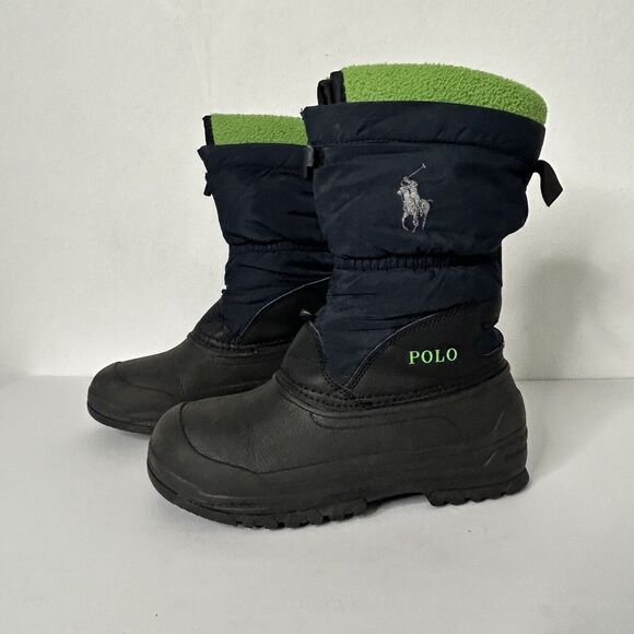 Polo Ralph Lauren Other - POLO Ralph Lauren Kids Boots 3 / EU 34 Navy Snow Boots Fleece Liner Sock